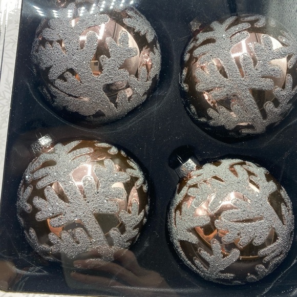 Beekman Home Glass Embellished Christmas Ornaments Rose Gold 2 Boxes 8 Ornaments - Picture 6 of 6